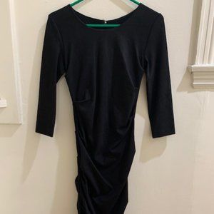 Nicole Miller Altier Ruched Black Dress